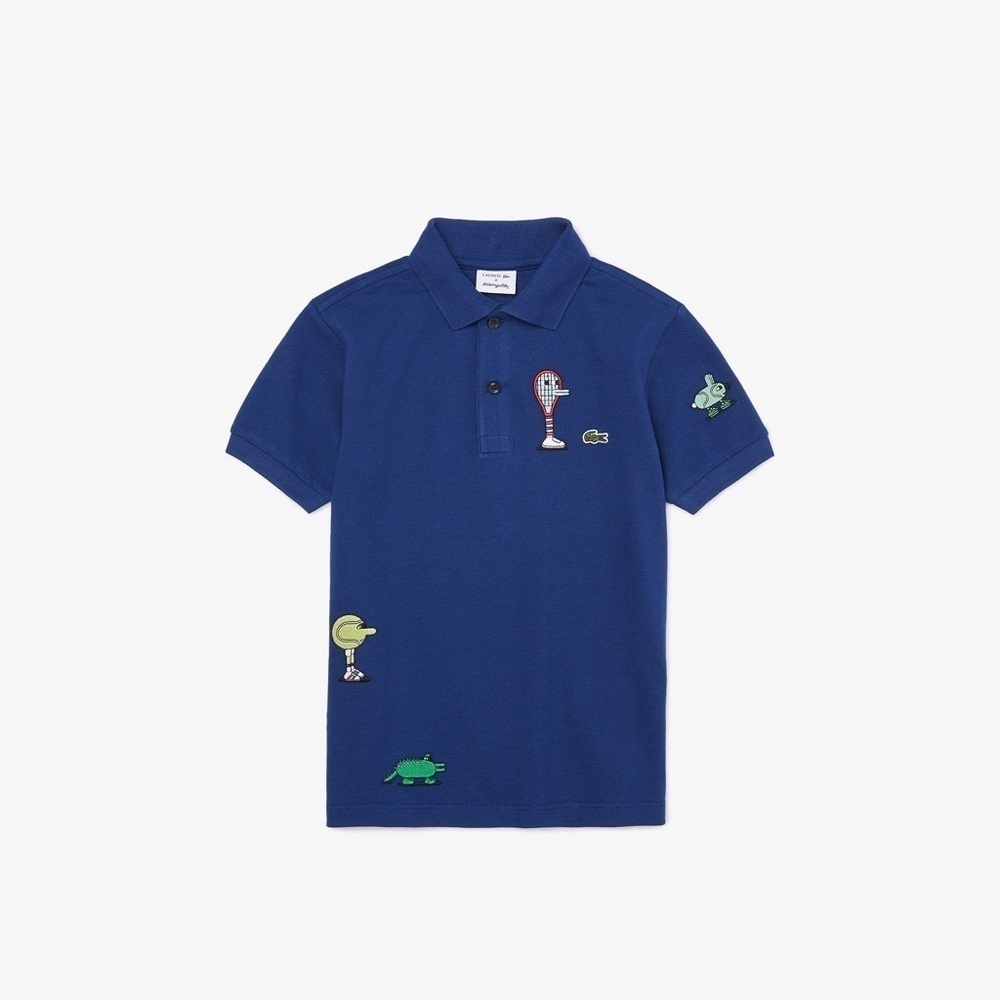 Like new Lacoste x Jeremyville Design Boys' Cotton Polo Shirt size 14
